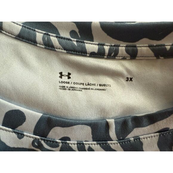 UNDER ARMOUR WOMENS PLUS SIZE 3X BLUE LOOSE FIT CREW NECK MOISTURE WICK ATHLETIC - Picture 2 of 2